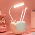 thumbnail image 4 of Byikun Lampe de Bureau LED en Forme d'Escargot pour Enfants avec Porte-Stylo – Protection des Yeux, Cou Réglable à 360°, Chargement USB pour Étudiants – Design Compact et Portable en Jaune, Bleu Ou Rose, 4 of 6