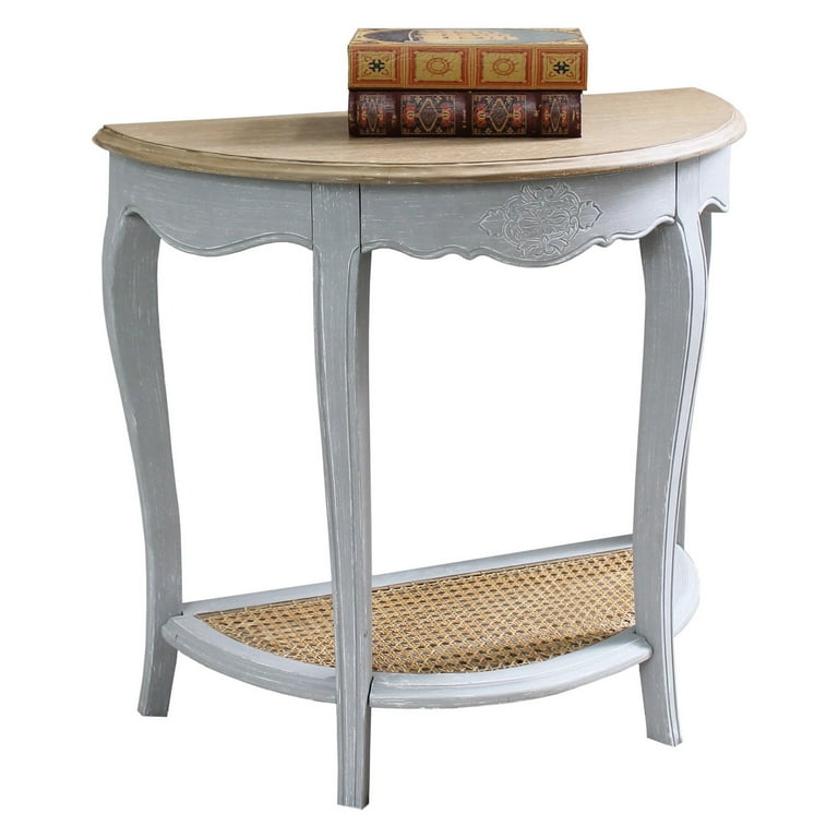 International Caravan Ashbury Stradivarius Oak Veneer Half-moon Wall Table International Caravan Ashbury Stradivarius Oak Veneer Half-moon Wall Table