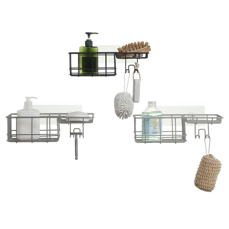 SunnyPoint Classic Wall Mounted Shower Caddy Organizer Basket Shelf With  Removable Adhesive Hook. No Drilling Needed