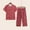 Red, variant on Women's Summer Capri Pajama Set Short Sleeve Shirt and Pajama Pants 2 Piece Ladies Pjs Sets