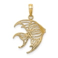 thumbnail image 4 of FJC Finejewelers 14k Yellow Gold with with Rhodium Angelfish Charm, 4 of 4
