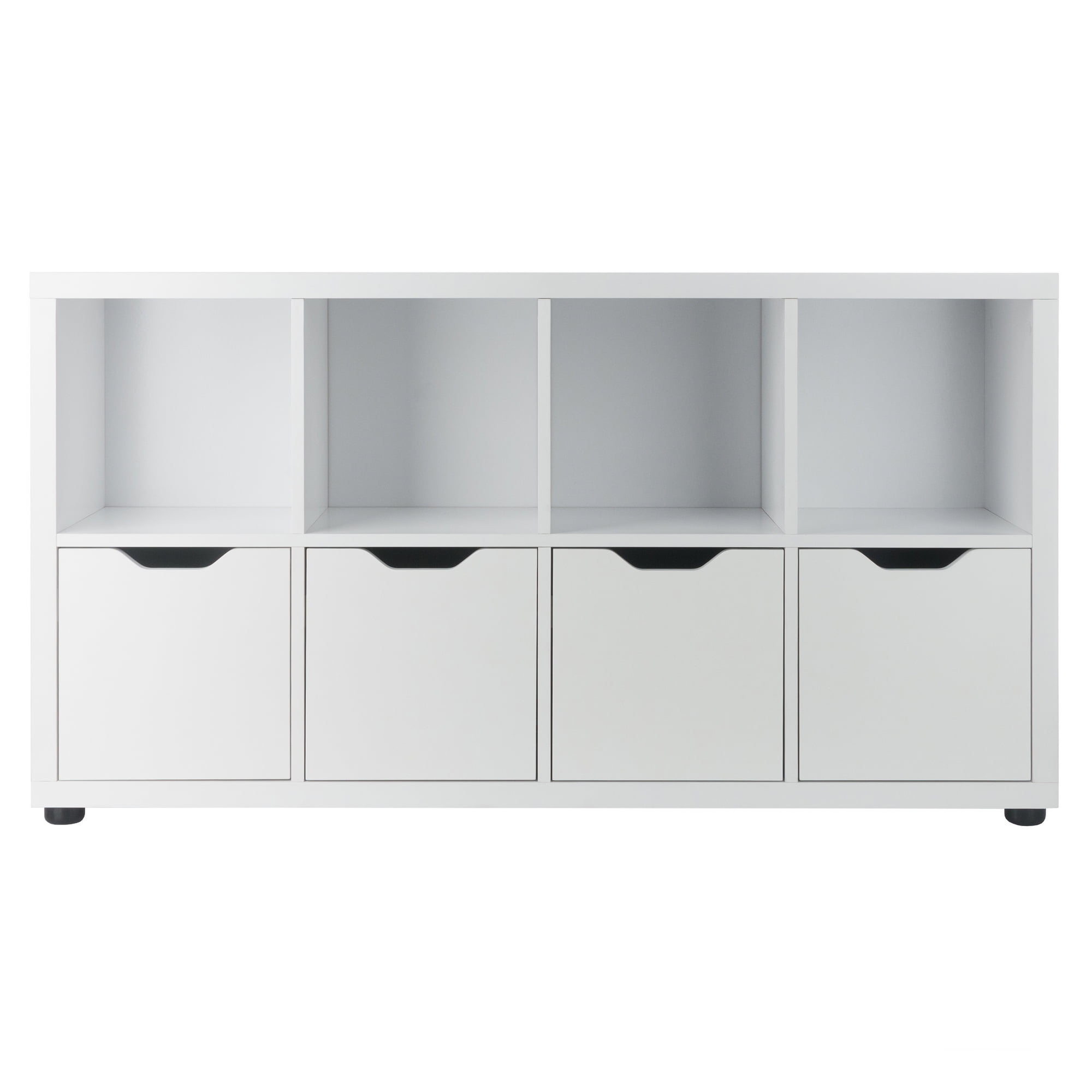 Contemporary Home Living 2-Tier Wooden Storage Cabinet - 48.25" - White