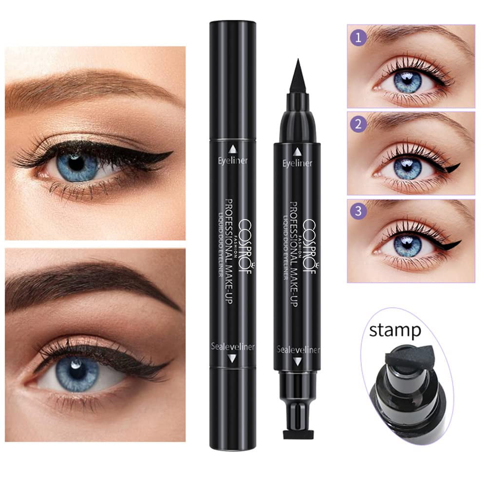 2-in-1 Liquid Pencil Black Stamp Waterproof Eye Liner Walmart.com