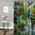 thumbnail image 2 of Orinice Shower curtain set, paradise parrot waterproof shower curtain with 12 hooks, bathroom décor set 69x72, 2 of 7