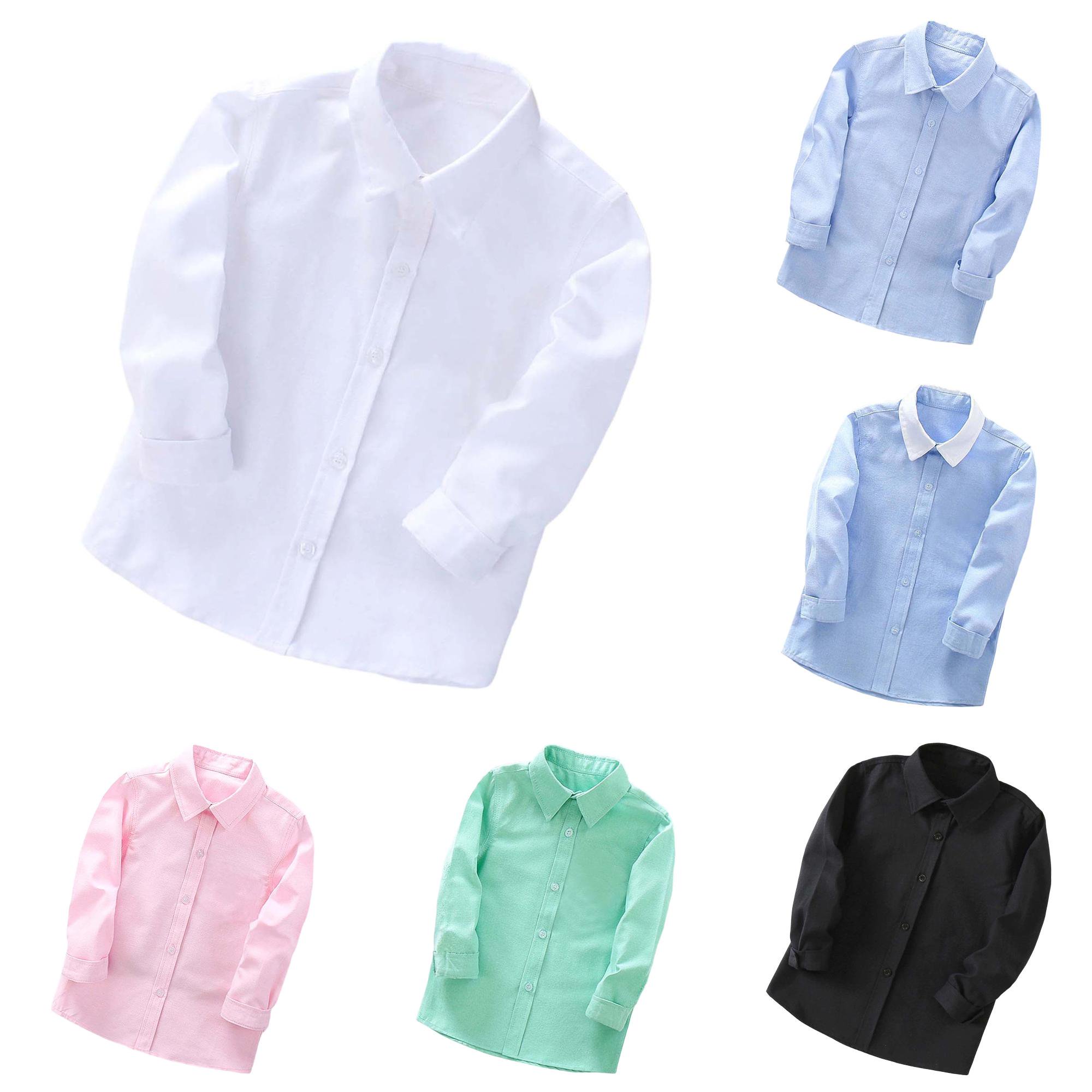 NinXxx Boys Long Sleeve Performance Formal Wear Fall Stage Top White 11-12 Years