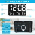 "11.4"" LED Digital Wall Alarm Clock with Date, Remote Control, Snooze
