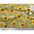 thumbnail image 3 of Soimoi Modal Satin Fabric Leaves & Sunflower Floral Print Fabric by Yard 42 Inch Wide, 3 of 3