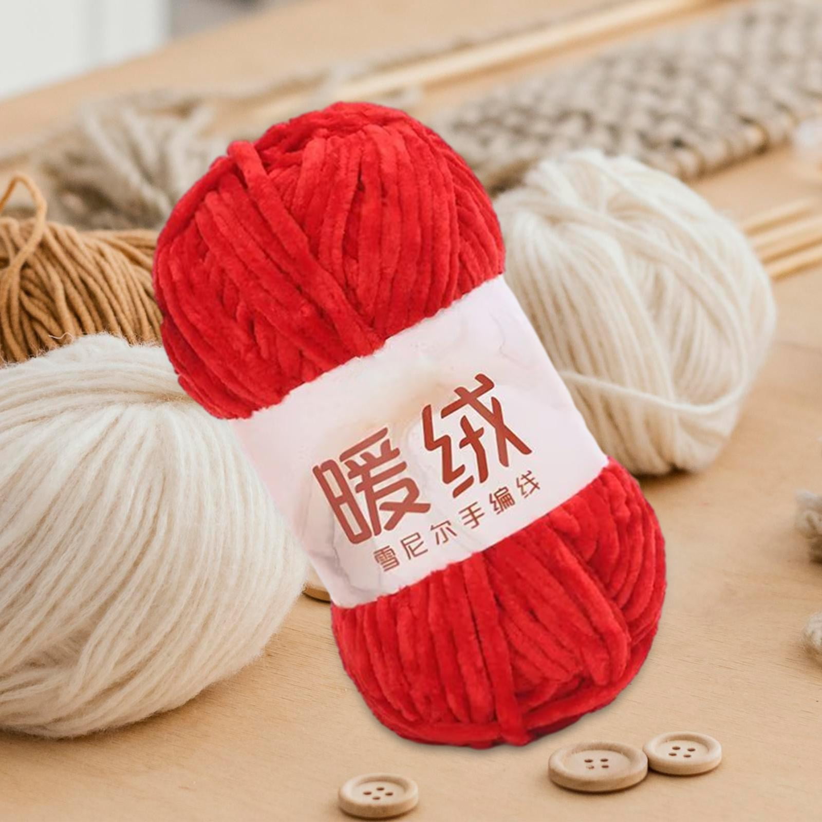 Sharprepublic 3x Chenille Yarn Velvet Yarn 100G for Crocheting 80M Super Bulky Chunky Yarn Arm Knitting Yarn for Weaving Craft Pet Bed Scarf