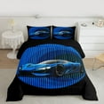 thumbnail image 2 of jejeloiu Race Car Full Size Comforter Sets,Speed Extreme Sport Bedding Comforter Set,Black Blue Bedding Sets For Boys,Ultra Soft Home Decor Reversible,3-Piece, 2 of 8