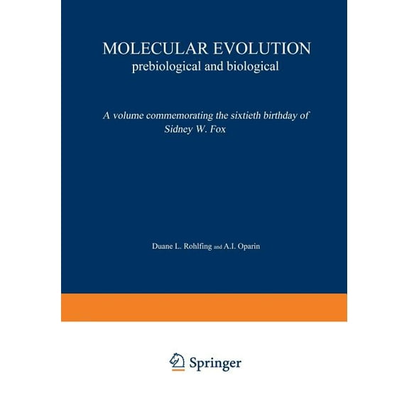 Molecular Evolution: Prebiological and Biological, (Paperback)