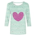 thumbnail image 5 of BLVB Valentines Day Shirts Women Heart Graphic Valentines Day T Shirts 3/4 Sleeve Casual Crewneck Tops Blouses, 5 of 5