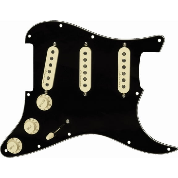 Fender Vintage Noiseless SSS Pre-Wired Stratocaster Pickguard, 11-Hole, Black