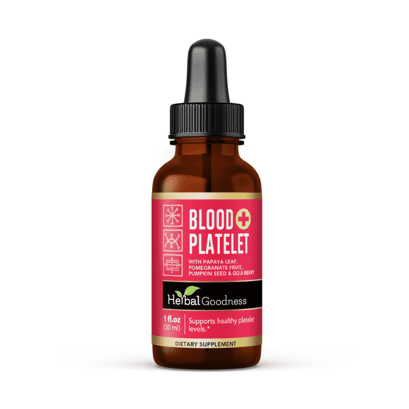 Papaya Leaf Blood Platelet Liquid Supplement 1 fl. oz, Bone Marrow & Blood Cleanse Formula for Men & Women, Moringa Leaf - Herbal Goodness
