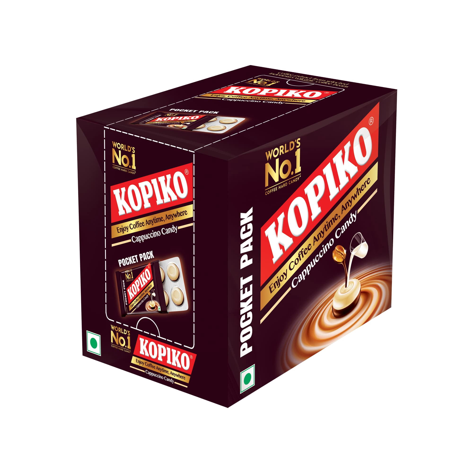 Kopiko Cappuccino Coffee Candy World'S No 1 Coffee Candy (Pocket Pack