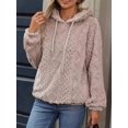 thumbnail image 4 of Womens Oversized -Pullover Hoodie with Pockets Fuzzy Fleece Sweatshirt Plaid Pattern Color XL, 4 of 8