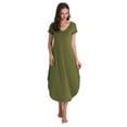 thumbnail image 3 of Richie House Nightgowns Nightdress Women V Neck Print Short Slit Sleepwear S-XXL RHW2895, 3 of 7