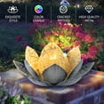 thumbnail image 3 of Waitmin LED Solar Lights, Crackle Glass Lotus Decoration, Waterproof Metal Flower for Patio, Lawn, Pathway, 3 of 8