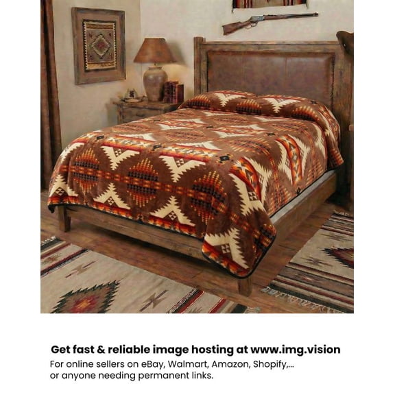 King Size 2ply Flannel Blanket,White River Brown