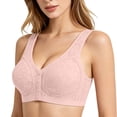 thumbnail image 2 of BaoFuBaoMei Front Snap Bras for Women Plus Size Lift Wireless Bra Side Support Push up Brassiere Jacquard Everyday Bralette, 2 of 8