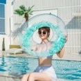 thumbnail image 5 of Inflatable Clear Swimming Ring Thickened Sequin Feather Inflatable Pool Floatation Ring - Green - 60#., 5 of 5