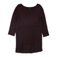 thumbnail image 1 of Alfani Womens Mixed Media Basic T-Shirt wine XL, 1 of 1