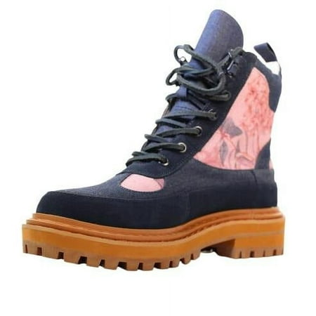 

Cecelia New York Henry Denim Houndstooth Pattern Lace Up Rounded Toe Boots (Navy 8)