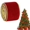 thumbnail image 2 of 2PC Velvet Wired Ribbon, Christmas Ribbon for Gift Wrapping, Crushed Velvet Wired Ribbon for Christmas Tree Decoration,Big Bow Gifts Wrapping,Crafts Wreaths Supplies, 2.5 Inch Wide, 2.2 Yards Leng, 2 of 7