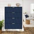 thumbnail image 2 of Eclife 4 Drawer Dresser, Blue MDF Wood Chest of Drawers with Metal Handles, Storage Cabinet for Bedroom, Closet and Living Room, 2 of 9