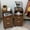 2PC 11.8" Walnut, variant on UGTOO Set of 2 Nightstands with 2 Drawers and Open Shelf, Mid-Century Modern Slim End Side Table for Bedroom and Living Room, Walnut Finish with Gold Accents