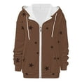 thumbnail image 5 of Bovemsi Sweatshirt for Women Autumn And Winter Zipper Loose Star Pattern Zip Up Hoodie, 5 of 7