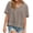 Khaki, variant on Short Sleeve Solid Color Summer Women V Neck Casual Flowy Tee Shirt