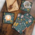 thumbnail image 5 of Paw Prints and Bones Kitchen Oven Mitt and Pot Holder Sets 4 Pcs for Baking, Cooking and Grilling, Heat Resistant Up To 392 °F, 5 of 7