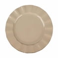 thumbnail image 3 of Balsa Circle 10 Taupe 11" Round Disposable Salad Dinner Plastic Plates Gold Wavy Trim Wedding Party Tableware, 3 of 7