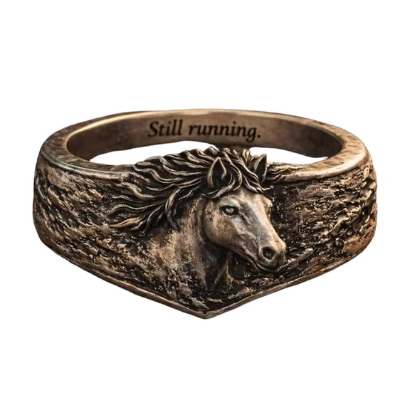 YIEMEEN Bohemian Retro Engraved Horse Year Ring Zinc Alloy Fashion Finger Jewelry
