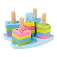 thumbnail image 2 of Bloques de formas geométricas de madera Color para regalos de cumpleaños de bebés Búho Zulema Apilador clásico, 2 of 8