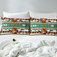 thumbnail image 4 of Western Bed Sheets Set Geometric Aztec Sheet Set Twin,Southwestern Sheets Vintage Cowhide Bedding Set,Cow Print Western Decor for Home, 4 of 6