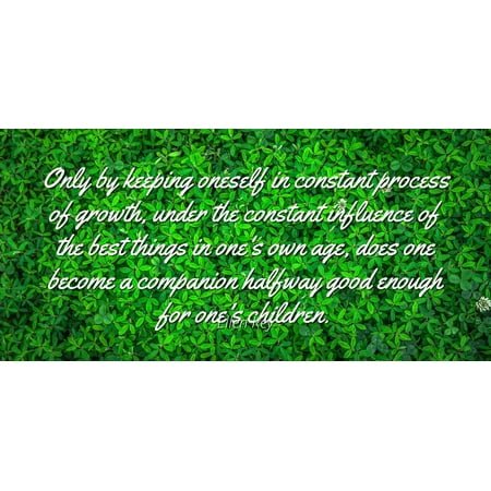 Ellen Key - Famous Quotes Laminated POSTER PRINT 24x20 - Only by keeping oneself in constant process of growth, under the constant influence of the best things in one's own age, does one become a