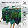 thumbnail image 6 of Hawaiian Exotic Tropical Green Leaves Tablecloth Round Summer Table Cover Washable Polyester Table Cloth for Kitchen Party Picnic Dining Decor 60 Inch, 6 of 6