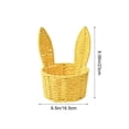 thumbnail image 3 of Shipiny Paper Cord Woven Rabbit Ear Flower Basket, Handmade Florist Fresh Flower Arrangement Basket, Gift Basket and Easter Decorative Ornament, Yellow, 3 of 6