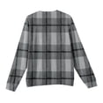 thumbnail image 5 of Men's Plaid Print Round Neck Long Sleeve Ribbed Knit Pullover, Sweater for Fall Winter, Casual Style and Holiday Season,Gray,4XL, 5 of 6