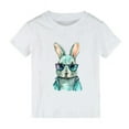 thumbnail image 2 of MIASHUI Boys Girls Easter Shirts Bunny Short Sleeve Tee Funny Rabbit Graphic T Shirts,White,7-8 Years, 2 of 3
