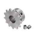 thumbnail image 3 of Uxcell 1pcs Sprocket Type B Hub 10mm Bore, 1/4-Inch Pitch, 13 Teeth Stainless Steel Single Strand Roller Sprocket, 3 of 5