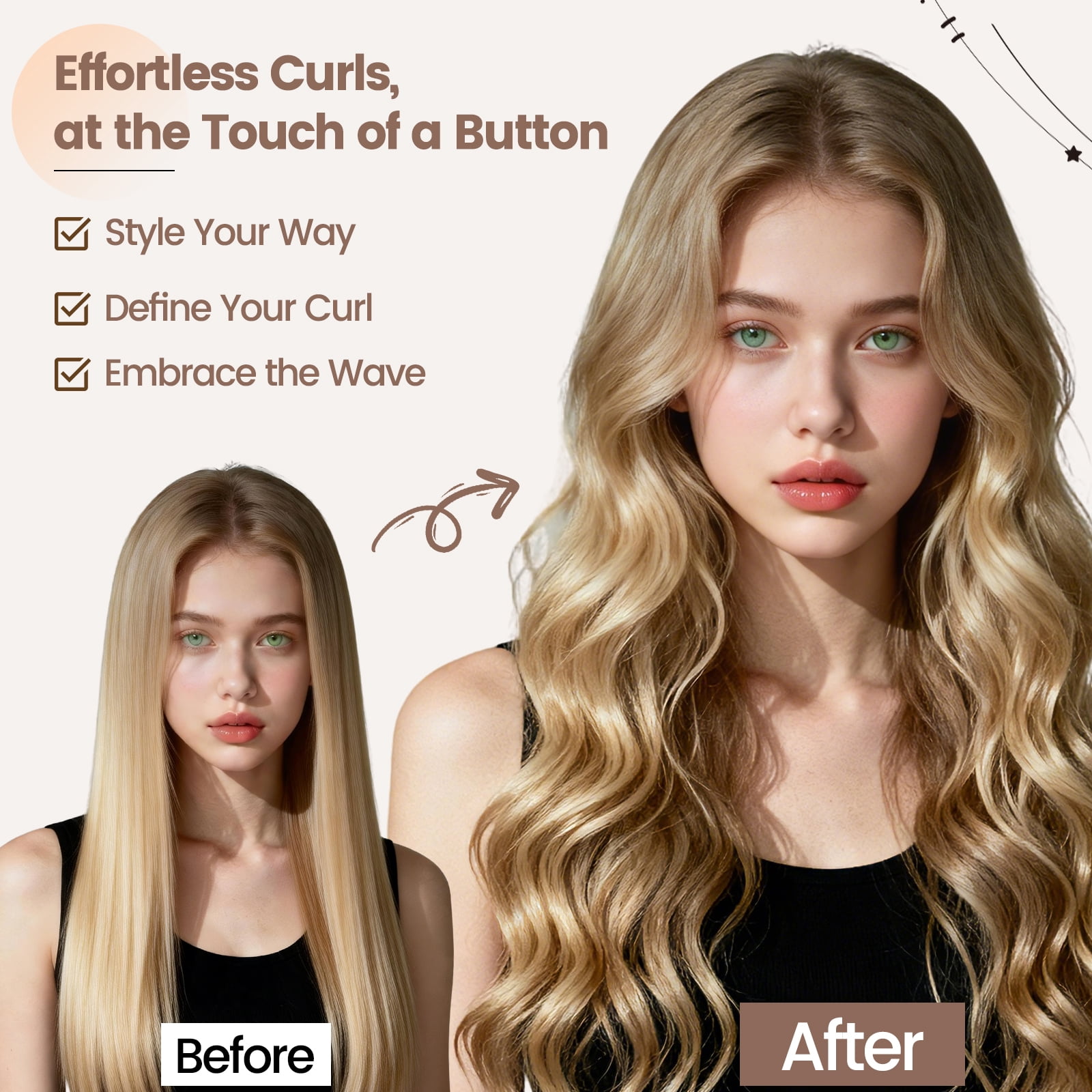 AFDD 40MM Long Hair Curling Barrel Attachment Compatible with Shark Flex Style 1.6 Inch Automatic Curling Attachment