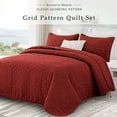 Exclusivo Mezcla Twin Quilt Set, Lightweight Red Bedspreads with Geometric Pattern