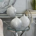 thumbnail image 3 of DecMode 9"W, 10"H Faux Marble Gray Ceramic Vase, Set of 3, 3 of 12