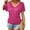 Hot Pink, variant on Ruched Tops for Women, Women's Short Sleeve Shirts V Neck Blouse Ruched Business Casual Basic Tunic Tops S-2XL, Batwing Tops for Women Black 2XL