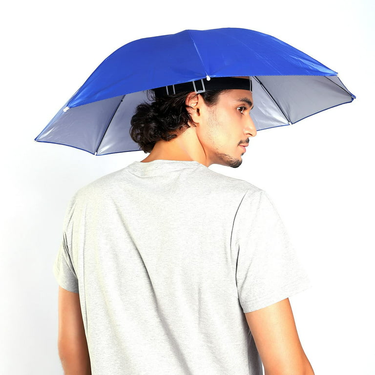 Yirtree Fishing Umbrella Hat Folding Sun Rain Cap Adjustable Multifunction  Outdoor Headwear Headband Sun Rain Outdoor Sport Foldable Fishing Umbrella  Hat Cap 