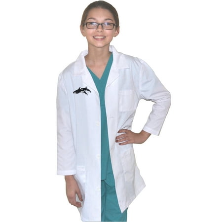Kids Marine Biologist Lab Coat with Killer Whales by My Little Doc, Size 12/14