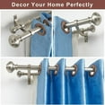 thumbnail image 4 of Brushed Nickel Double Curtain Rods, Double Curtain Rods for Window 48 to 84 Inch, Telescoping Double Decorative Drapery Rods with Urn Finials, 1-Inch Front and 5/8 Inch Back Double Rod Curtain Rods, 4 of 7