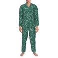 thumbnail image 3 of Fotbe Green Christmas Pijama de Hombre con Estampado de Manga Larga, Conjunto de 2 Piezas, Ropa de Dormir Suave y Cómoda con Bolsillos-XX-Large, 3 of 7